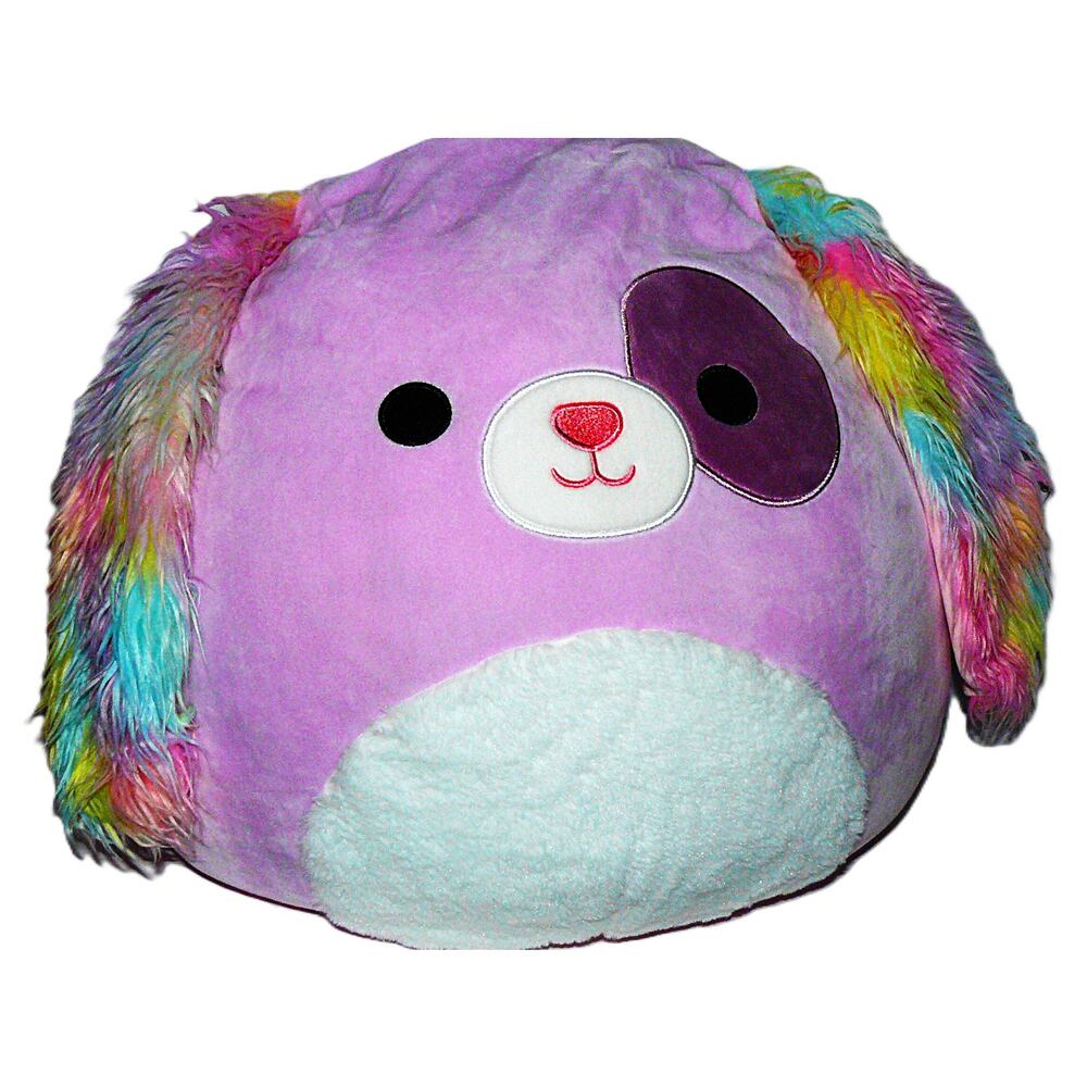 Original Squishmallows Barb The Dog 16" Plush Toy Lavender Rainbow Ears NWT